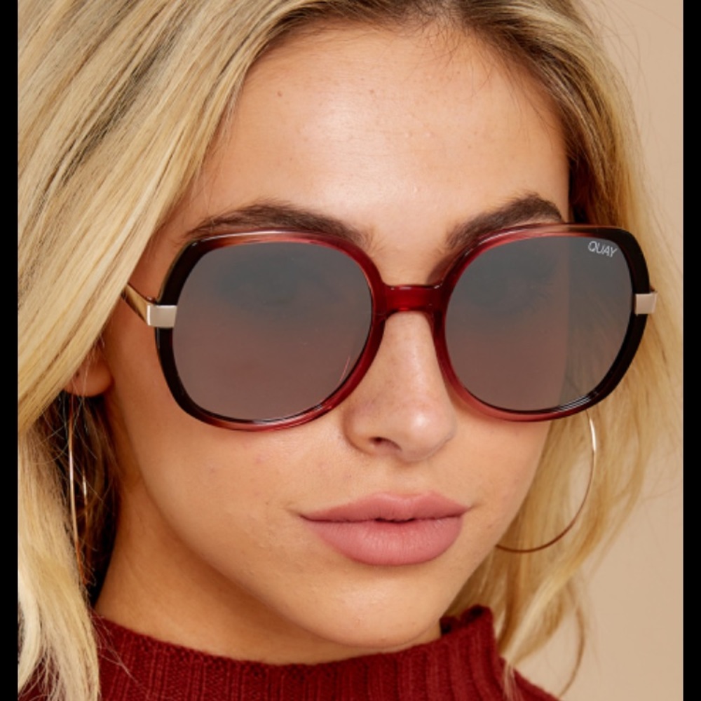 Quay Australia Gold Dust Oversized Sunglasses